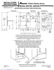 Amana AO24-DC Installation Instructions