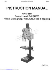 MachineryHouse D1325 Instruction Manual