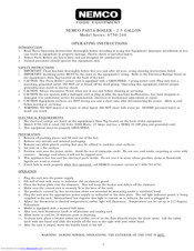 Nemco 6750-240 Operating Instructions