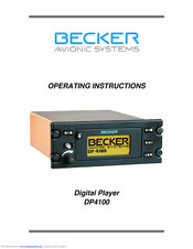 Becker DP4100 Operating Instructions Manual