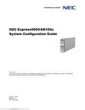 NEC Express5800/AD106c System Configuration Manual