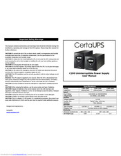 CertaUPS C200-2000 User Manual