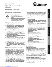 Kubler CODIX 529 Operating Instructions Manual
