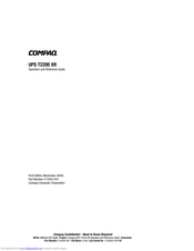 Compaq T2200 XR Operation And Reference Manual