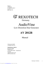 Rexotech AudioVine AV 2012B Manual