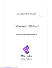 Mhdt Labs Stockholm V2 Balanced User Manual