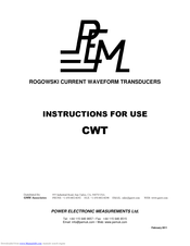 PEM CWT Instructions For Use Manual