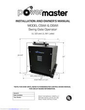 PowerMaster CSWI Installation And Owner's Manual
