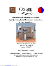 Penner Cascade Elite 482000-1 Safe Operation, Daily Maintenance Instructions, & Parts Breakdown