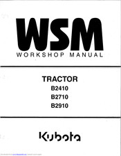 Kubota WSM B2410 Workshop Manual