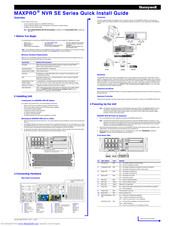 Honeywell Maxpro Quick Install Manual