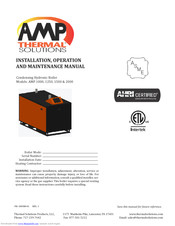 Thermal Solutions AMP 1000 Installation, Operation And Maintenance Manual