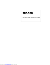 Aaeon SBC-598 Manual