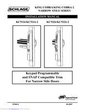 Schlage KING COBRA KC9116 Installation Manual