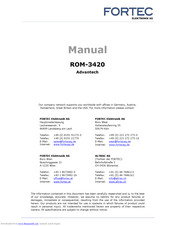 Advantech ROM-3420CD-MDA1E User Manual