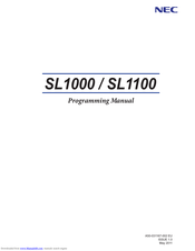 Nec SL 1000 Programming Manual