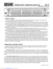 Rane RE 27 Operating And Service Manual