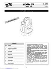 Clay Paky GLOW UP & FLIGHT CASE Instruction Manual