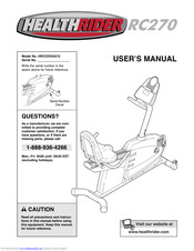 HEALTH RIDER HRCCEX04210 User Manual