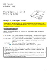 Hitachi CP-AW3506 User Manual