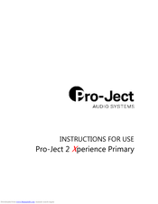 Pro-Ject Audio Systems 2Xperience Primary Instruction Manual