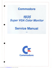 Commodore 1935 Service Manual