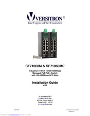 Versitron SF71060MP Installation Manual