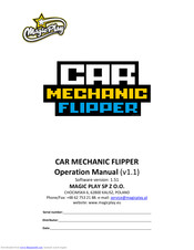 Magic Play CAR MECHANIC FLIPPER Operation Manuals