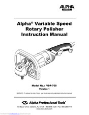 Alpha Professional Tools VDP-700 Instruction Manual