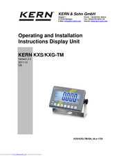 Kern KXS-TM Operating And Installation Instructions
