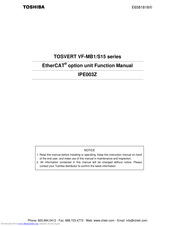 Toshiba TOSVERT VF-MB1 Function Manual