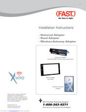 FAST XWire 231-60208-01 Installation Instructions Manual