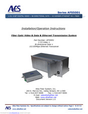 AFS AFS5001-1SRX Installation & Operation Instructions
