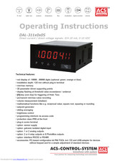 ACS contsys DAL-311x0x0S Operating Instructions Manual