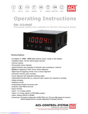 ACS contsys DAL-311x9x0S Operating Instructions Manual