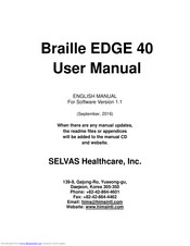 SELVAS Healthcare Braille EDGE 40 User Manual