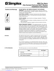 Simplex 4004 Installation Instructions Manual