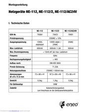 eneo NE-112 Installation Instructions Manual