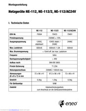 eneo NE-112/2 Installation Instructions Manual