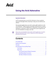 Avid Technology Avid Adrenaline Manual