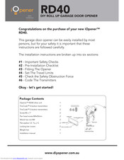 Automatic Technology iOpener RD40 Installation Instructions Manual