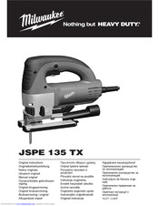 Milwaukee JSPE 135 TX Original Instructions Manual