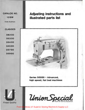 UnionSpecial 56300 Adjusting Instructions And Illustrated Parts List