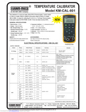 Kusam-Meco KM-CAL-801 User Manual