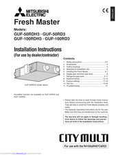 Mitsubishi Electric Fresh Master GUF-100RD3 Installation Instructions Manual