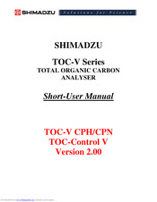 Shimadzu TOC-V CPH User Manual