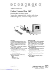 Proline Prosonic Flow 93W Technical Information
