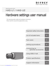 Ditect HAS-U1 Hardware Settings User Manual