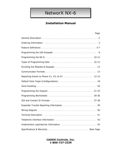 Caddx NetworkX NX-6 Installation Manual