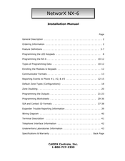 CADDX NetworkX NX-6 Installation Manual